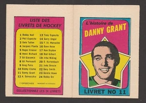 Folletos franceses OPC O-PEE-CHEE 1971-72 # 11 Danny Grant 20438 - Imagen 1 de 2
