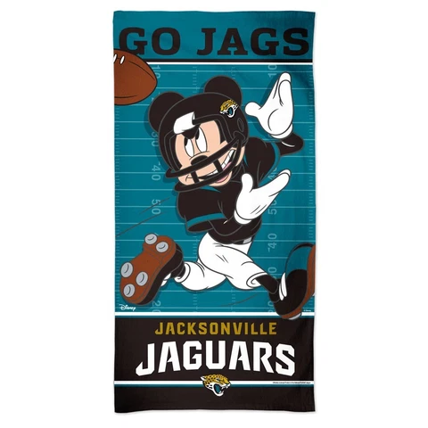 JACKSONVILLE JAGUARS GO JAGS MICKEY MOUSE 30"X60" SPECTRA BEACH TOWEL NEW Cover