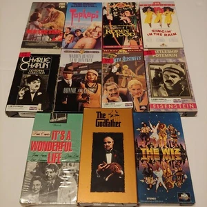 Lot Of 11 CLASSIC Hollywood VHS Movie Tapes Chaplin Beatty Kelly Flynn Brando - Picture 1 of 12