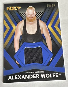 2017 Topps WWE NXT Wrestling Shirt Relic /50 Blue #SR-AW Alexander Wolfe + Bonus - Picture 1 of 4