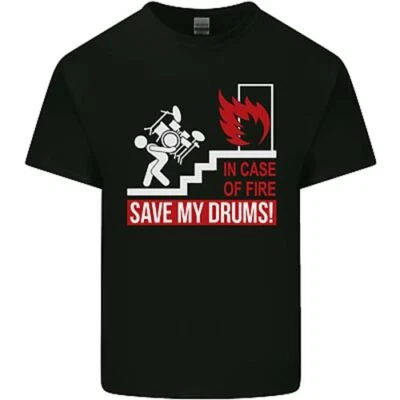Emergenza Batteria Batterista Drumming Uomo Cotone T-Shirt - Immagine 1 di 4