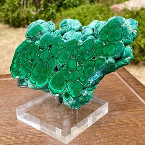 Rebanada de malaquita natural de 1,3 lb cristal brillo cuarzo mineral muestra curación - Imagen 1 de 13
