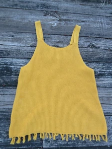 Old Navy Girls Crochet Yellow Fringe Summer Tank Top Size XL/14 - Never Worn - Picture 1 of 7