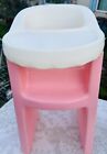 Little Tikes Vintage Plastic Pink White Baby Doll High Chair 24” Pretend Play