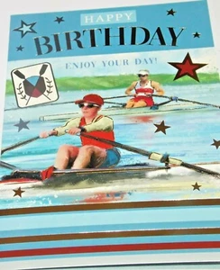 Birthday Card by Sports League Silverline Cards. Rowing Theme. - Picture 1 of 3