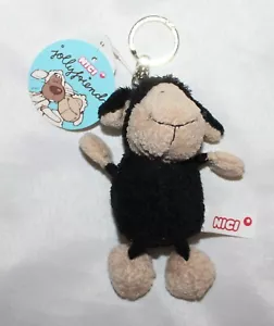 Llavero de felpa NICI Alemania Jolly Mah negro oveja cordero 4" nuevo con etiquetas - Imagen 1 de 2
