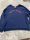 Hoodie Pullover Women PST Los Angeles Navy Blue Blouse New York EUC