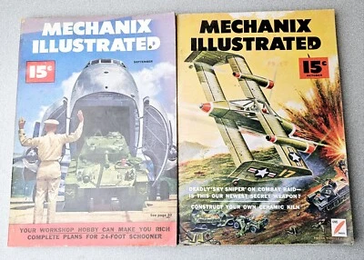 Mechanix Illustrated Magazine 15 Cents 1950 Sept. 1952 Oct. Issues VTG  Foto 1 de 4