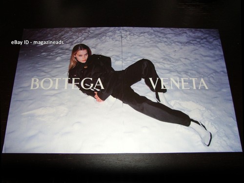 BOTTEGA VENETA 2 pagine STAMPA ANNUNCIO autunno 2020 ABBEY LEE KERSHAW in neve TYRONE LEBON