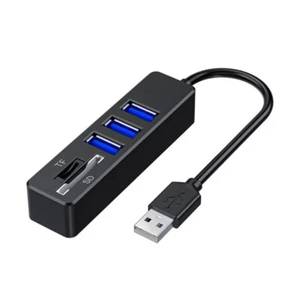 5Port USB Adapter Hub Card Reader Fast Speed Data Transfer for Laptops and PC - Picture 1 of 8