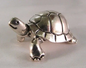 Miniatur Silberfigur Landschildkröte (Mini) Handarbeit 800er Silber  - Bild 1 von 9