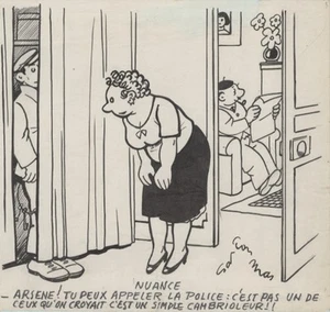 "NUANCE" Dessin à l'encre de Chine par Gaston MAS pour LE MÉRINOS en 1944 - Picture 1 of 1