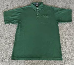 Oak Creek Mens M VTG 80s 90s Pocket Polo Shirt Dark Green Basic Minimalist - Picture 1 of 10