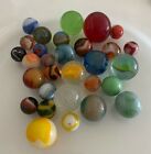 Lot Of 30 Vintage Marbles Various Sizes