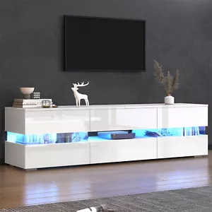 LED TV Schrank 160cm Moderner Hochglanz TV Lowboard mit Schublade und 2 Türen - Bild 1 von 11