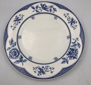 Rare Vintage Brunelli Tiffany Flower Blue &White Dinner Plate Italy 10.50” - Picture 1 of 8
