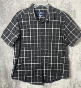 George Mens Short Sleeve Shirt Black W/ White Stripes Size 2X - Picture 1 of 5