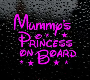 MUMMYS PRINCESS ON BOARD BABY GIRL DECAL LOGO MUM CAR/VAN VINYL STICKER - Picture 1 of 5