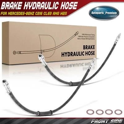 2 件前左右制动液压软管适用于梅赛德斯-奔驰 C216 CL63 AMG W211 — 第 1/4 张图片