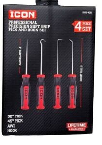 BRAND NEW ICON Professional Mini Soft Grip Pick And Hook Set 4 Pc (USA SELLER)