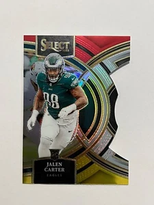 2023 Panini Select Jalen Carter Rookie Premier Level Red/Yellow Prizm #171 Eagle - Bild 1 von 2