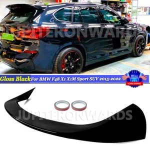 FOR BMW X1 F48 SPORT SUV 2015-22 AC STYLE REAR ROOF SPOILER GLOSS BLACK PAINTED - Picture 1 of 14