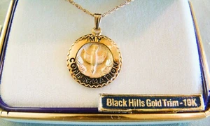Landstroms Black Hills Gold 10k My Confirmation Flying Dove Medal Charm Pendant - Picture 1 of 6