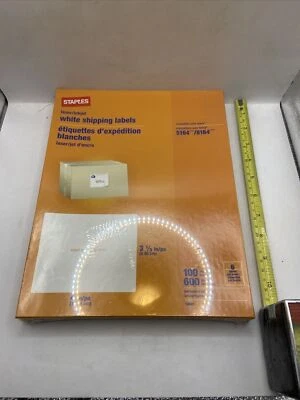 Staples Laser/Inkjet Shipping Labels 3 1/3" x 4" White 6 / Sheet 5164 8164 V13 - Image 1 of 2