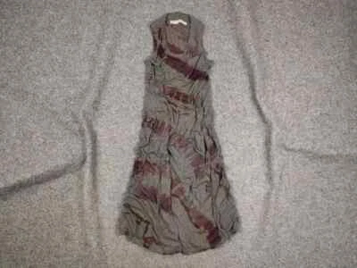 Raquel Allegra Hand Made USA A Line Light Gray Art Dress - Image 1 of 4