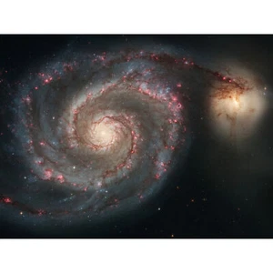 Hubble Space Telescope Whirlpool Galaxy M51 Swirling Structures XL Art Canvas - Picture 1 of 6