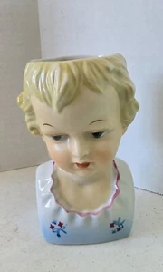 7" Vintage Child's head Vase, made in Occupied Japan - Picture 1 of 6