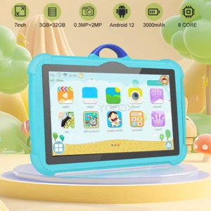 Childrens Tablet 7 In Android 12 3GB+32GB Dual Camera WIFI Bluetooth Xmas Gift - Picture 1 of 17