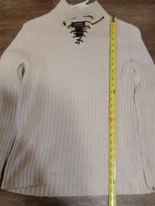 Lauren Ralph Lauren Pullover Damen klein Fischer Seide Leinen Baumwolle Leder Krawatte - Bild 1 von 11