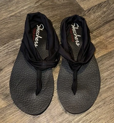 Sandalias Skechers Slingback Yoga Espuma Negras Zapatos Elastizados Para Mujer Talla 10 Comodidades Foto 1 de 4