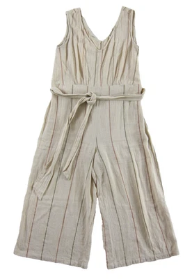 Mono Mameluco Mono World Market Tejido Algodón Marfil Rosa Rayas Pierna Ancha S-M Foto 1 de 4