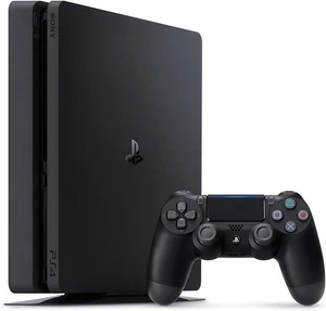 Sony PlayStation 4 Slim (PS4 Slim) - 500GB - Schwarze Konsole & Controller - Gut - Bild 1 von 7
