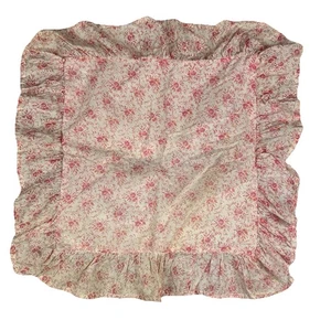 April Cornell Pillow Cover Pink Floral Cotton Square Romantic Cottagecore - Picture 1 of 9