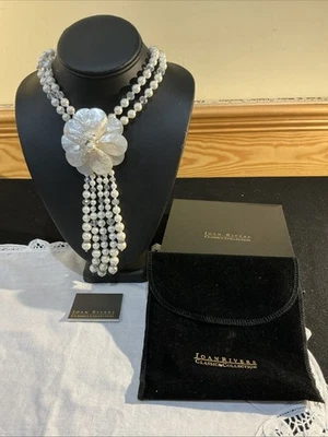 Joan Rivers Multistrand White Flower Tassel Starlet Beaded Statement Necklace - Image 1 of 4