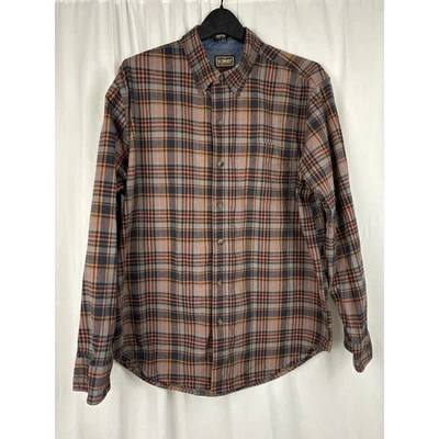 C.E. Schmidt Workwear Mens L Plaid Orange Gray Long Sleeve Button Down Shirt˛AS - Image 1 of 4