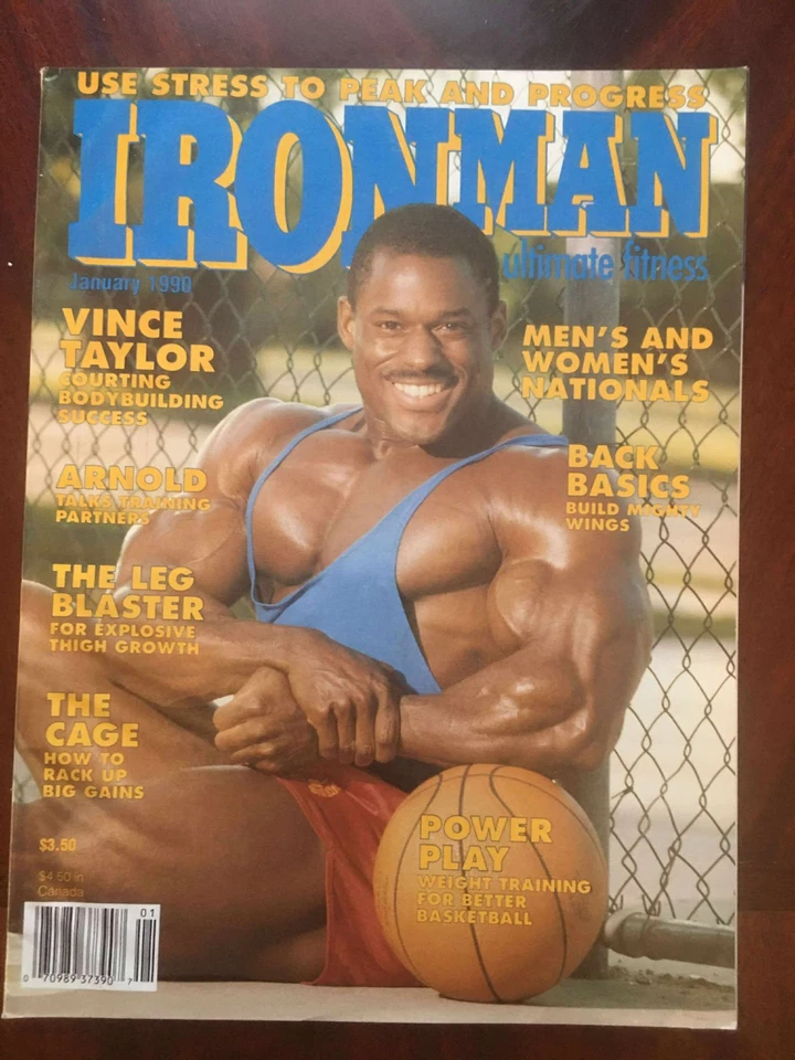IronMan Magazine January 1990 Vince Taylor Cover Vintage Bodybuilding Magazine - Image 1 of 1