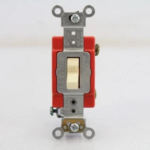 Interruptor de luz de palanca de un solo polo Leviton 1121-2A Almendra grado industrial 20A - Imagen 1 de 5