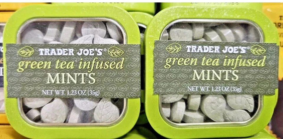 Trader Joe’s Green Tea Infused MINTS 1.23oz 35g (2 Tins) - Image 1 of 1