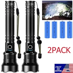 2X 350000000 Lumen Superhelle LED Taktische Taschenlampe Arbeitsleuchte Wiederaufladbar - Bild 1 von 13