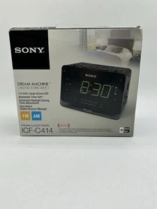 SONY Dream Machine Model ICF-C414 AM/FM Radio Digital Alarm Green Clock NEW - Picture 1 of 4
