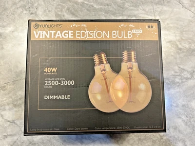 Vintage Filament E27 Edison Bulb Dimmable Decorative Lamp 2-pack - Image 1 of 4