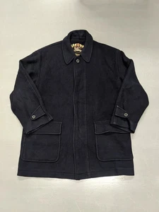 Vintage Navy Burberry’s Wool Coat Peacoat Jacket Medium - Picture 1 of 8