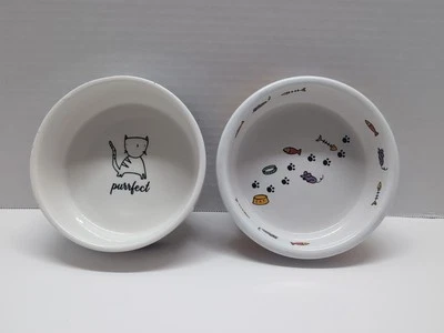 Миска для кошачьего корма фирменная Riviera Van Beers Purrfect керамика мяу здесь котенок - Изображение 1 из 4