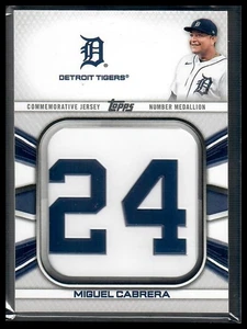 2022 Topps #JNM-MC Miguel Cabrera Player Jersey Number Medallion Relics Tigers - Picture 1 of 2