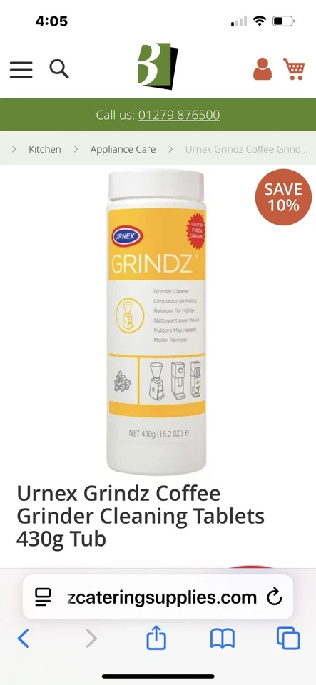 Urnex Grindz Coffee Grinder Cleaner Tablets - Natural Formula, 430g UK SELLER - Image 1 of 1