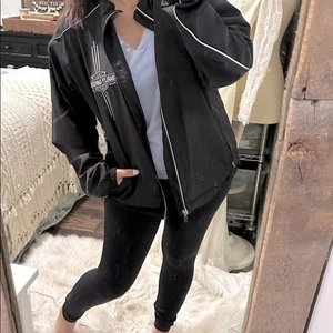 Harley-Davidson Black Jacket with Iconic Logo size large with pockets - Picture 1 of 13